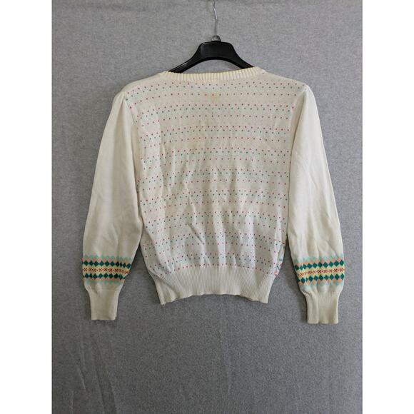 Culpepper Square‎ Granny Sweater Women's M Cream Embroidered Knitted Cottagecore - Picture 7 of 9